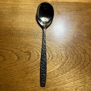Unknown Manufacturer CORSICAN Stainless Sugar Spoon Scrolls Black Flatware